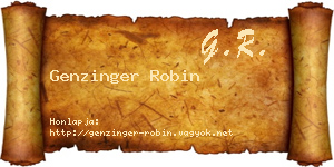 Genzinger Robin névjegykártya